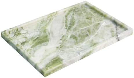 100% Natural Marble Serving Tray Luxury Calaccata Viola Marble Storage Tray for Home Decor Stone Tray for Bathroom/Kitchen/Vanity/Dresser,Plate Holder for Tissues, Candles, Towel