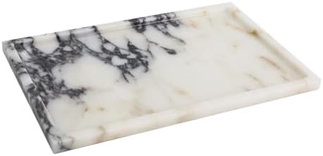 FutureStone 100% Natural Luxury Calaccata Viola Marble Small Hand Towel Tray Holder Organizer, Makeup Bathroom Holder
