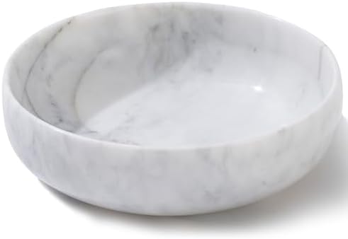 CM CHIC MONDAY 5.91'' Large Decorative Bowls, Natural Marble Decorative Bowls for Home Decor, Key Bowl, Large Incense Burner, Smudge Bowl, Coffee Tables Centerpiece, Soap Serving Bowl(Black)