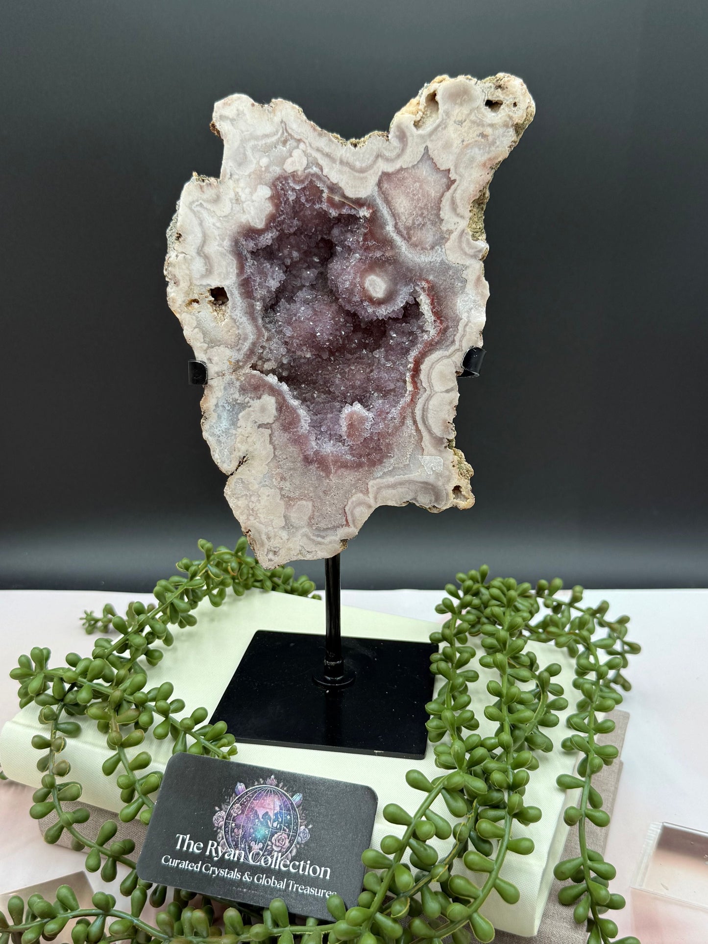 Pink Amethyst Freeform Geode on Stand– 8.5” | 1.01 Kg