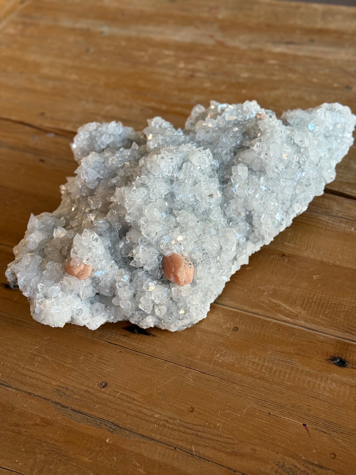 Massive Apophyllite & Stilbite Statement Cluster – 22” x 13” – High-Quality Collector’s Piece