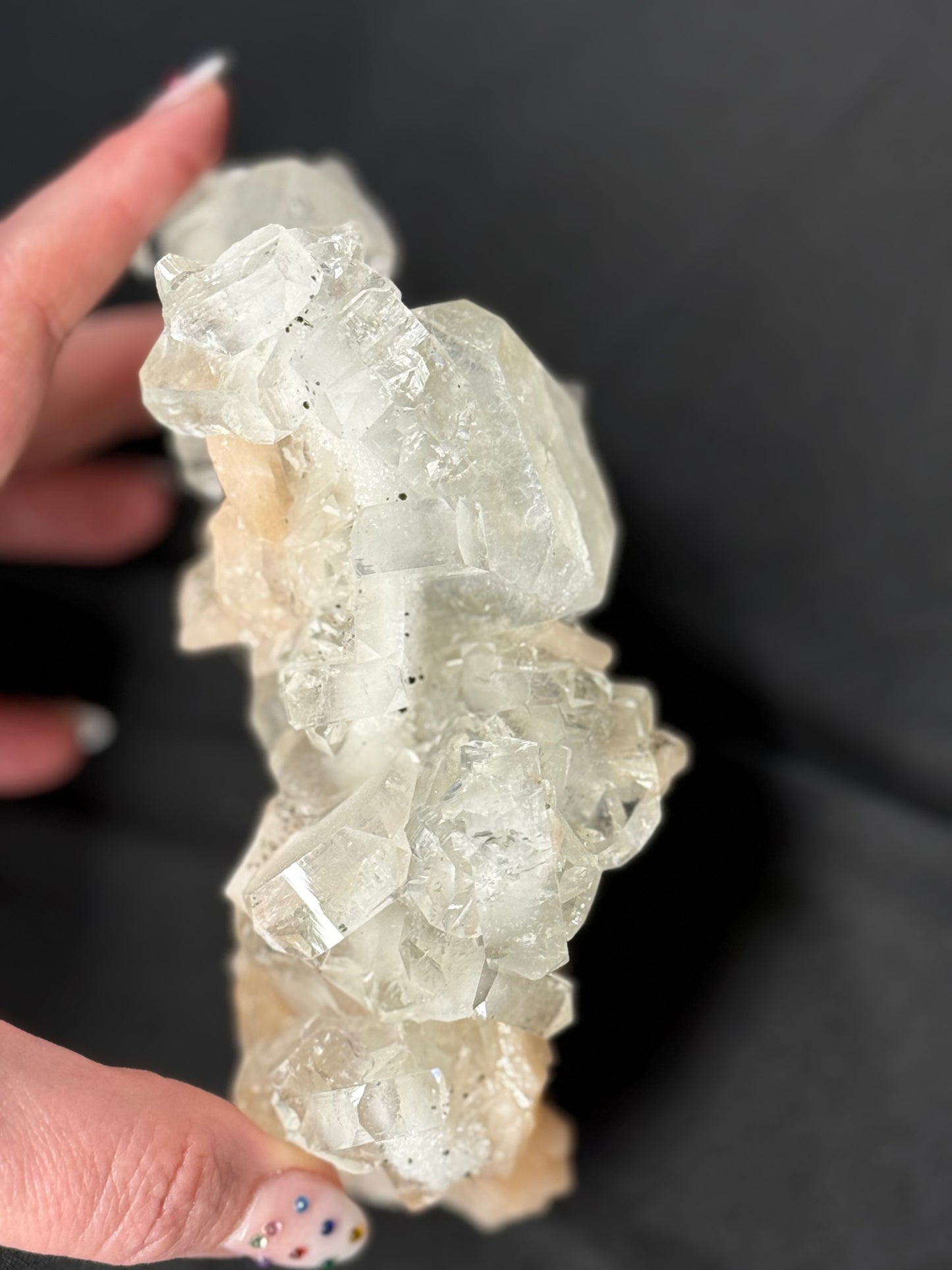 Rare Apophyllite & Stilbite on Anatase and Chalcedony Nasik, India