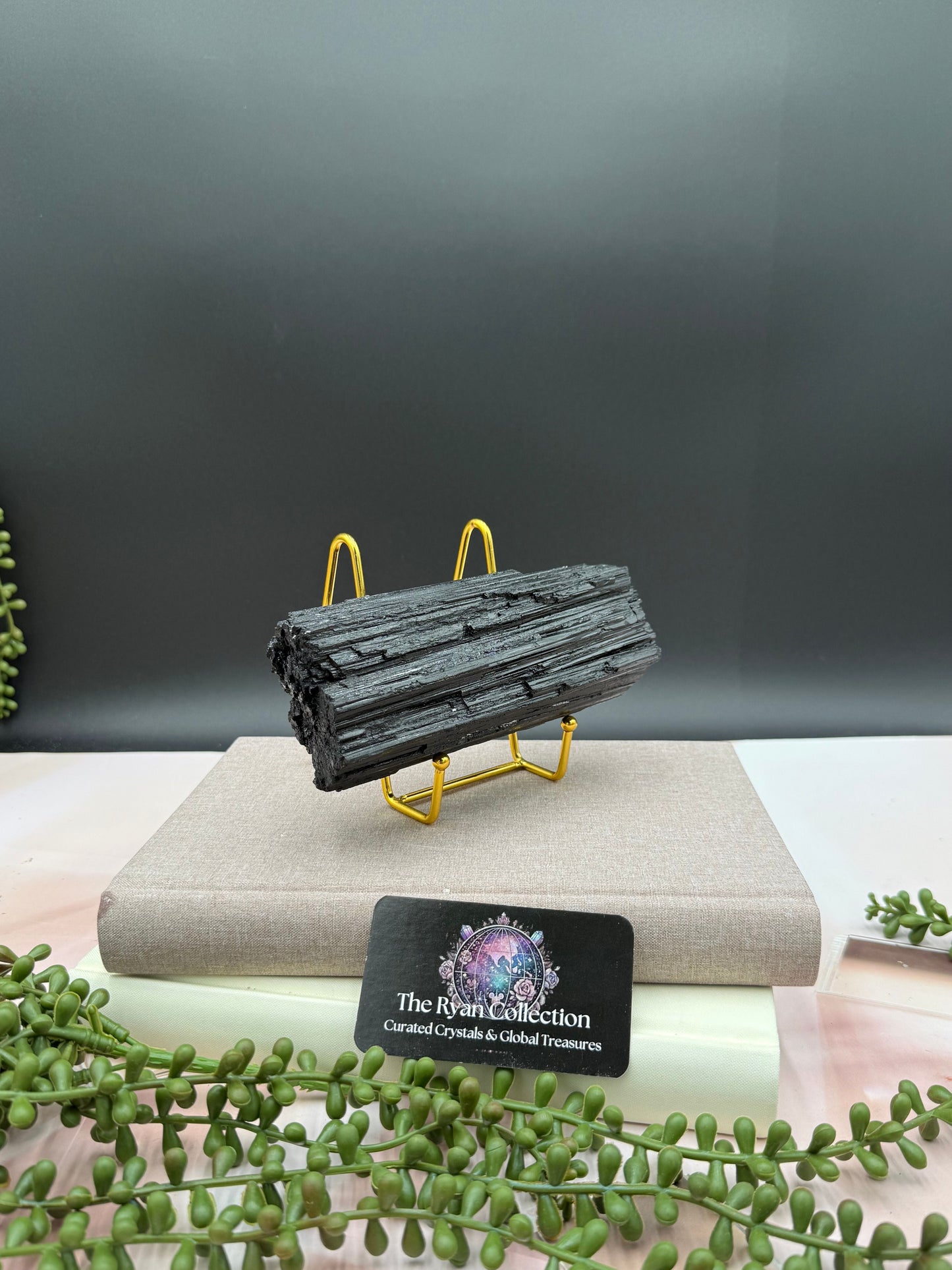 South African Black Tourmaline on Stand – 6.75” | 1.09