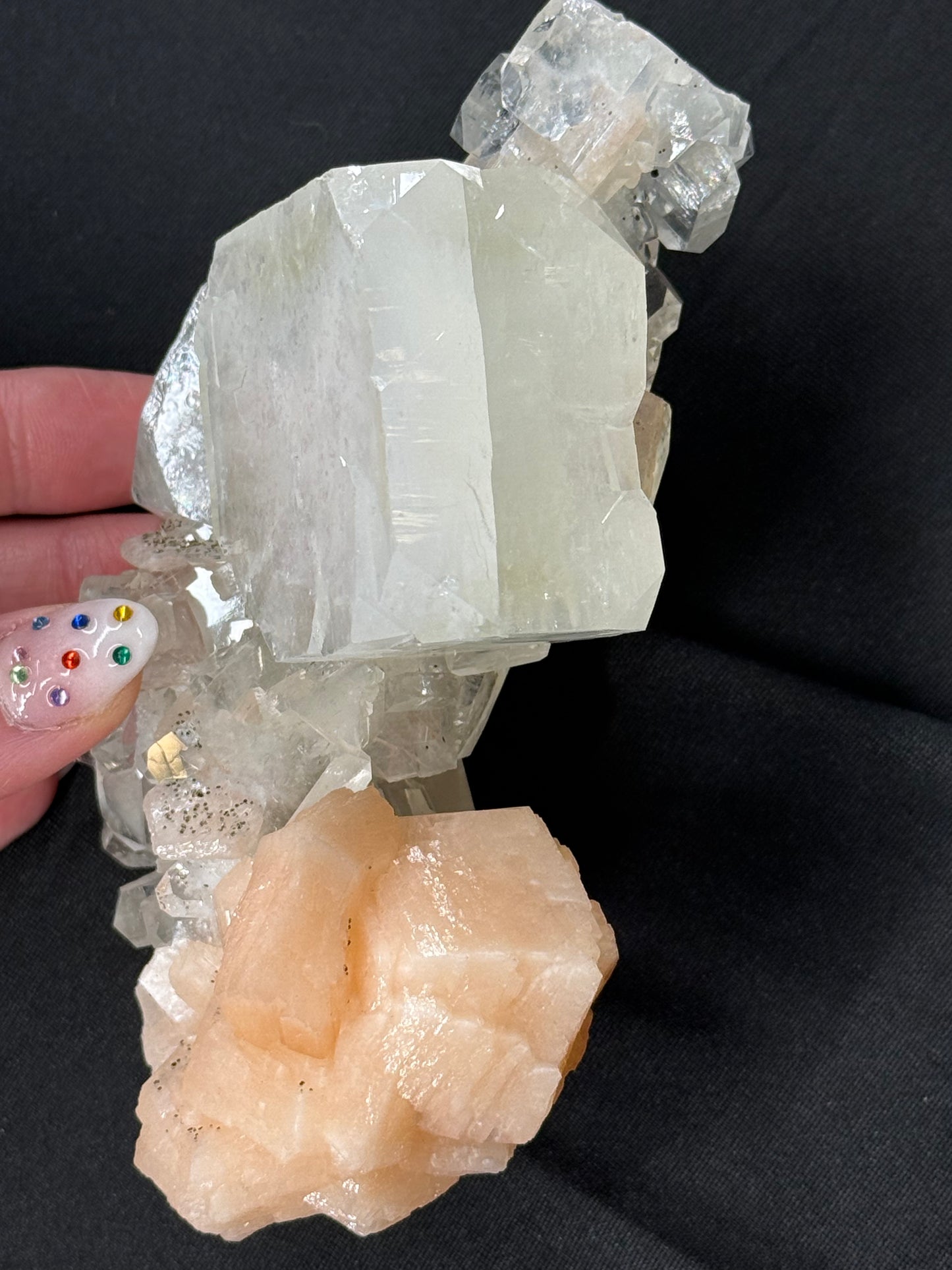 Rare Apophyllite & Stilbite on Anatase and Chalcedony Nasik, India