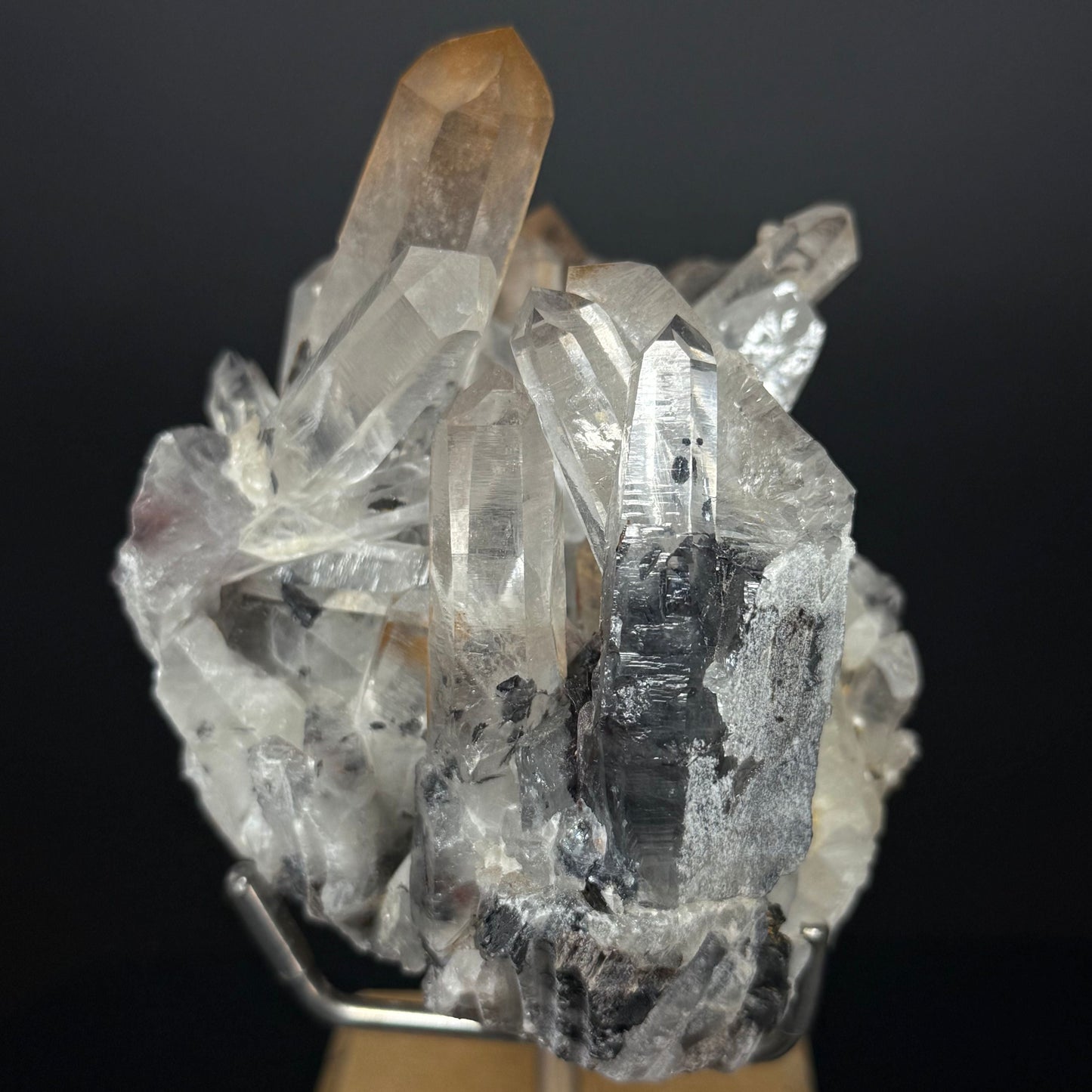 Rare Quartz Cluster with Specularite Roses & Garden Quartz Inclusions – 4.42” | 1.23 Kg