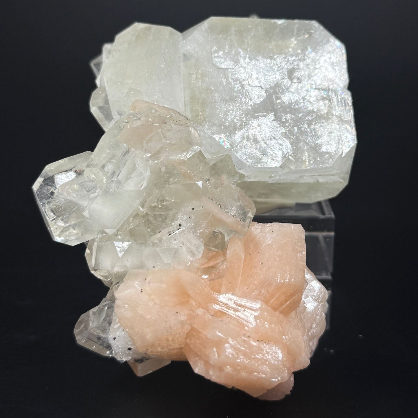 Rare Apophyllite, Stilbite, Chalcedony & Anatase Cluster – 5.39” | 0.53 Kg