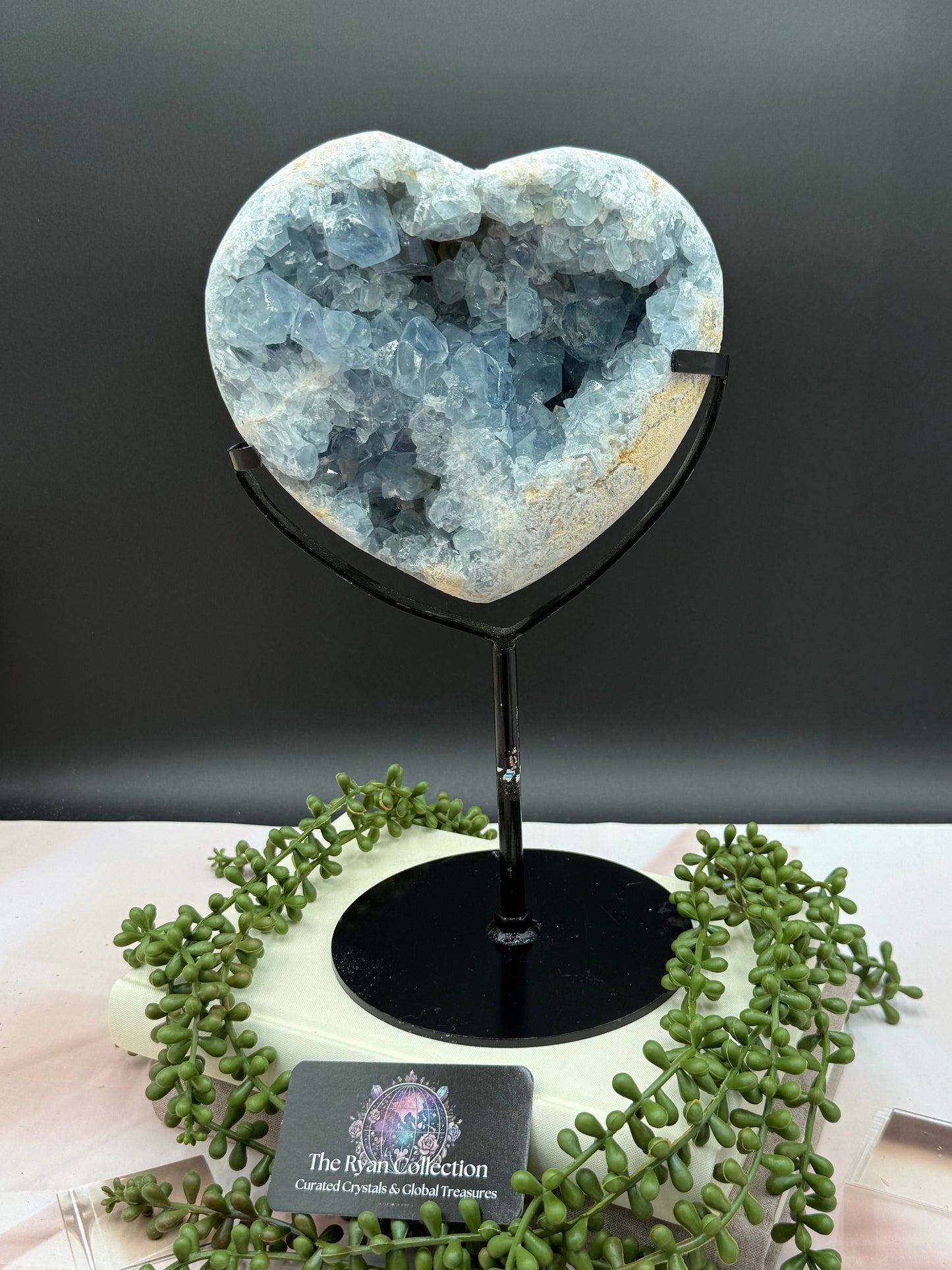 Celestite Heart Geode on Stand – 8” | 3.68 Kg