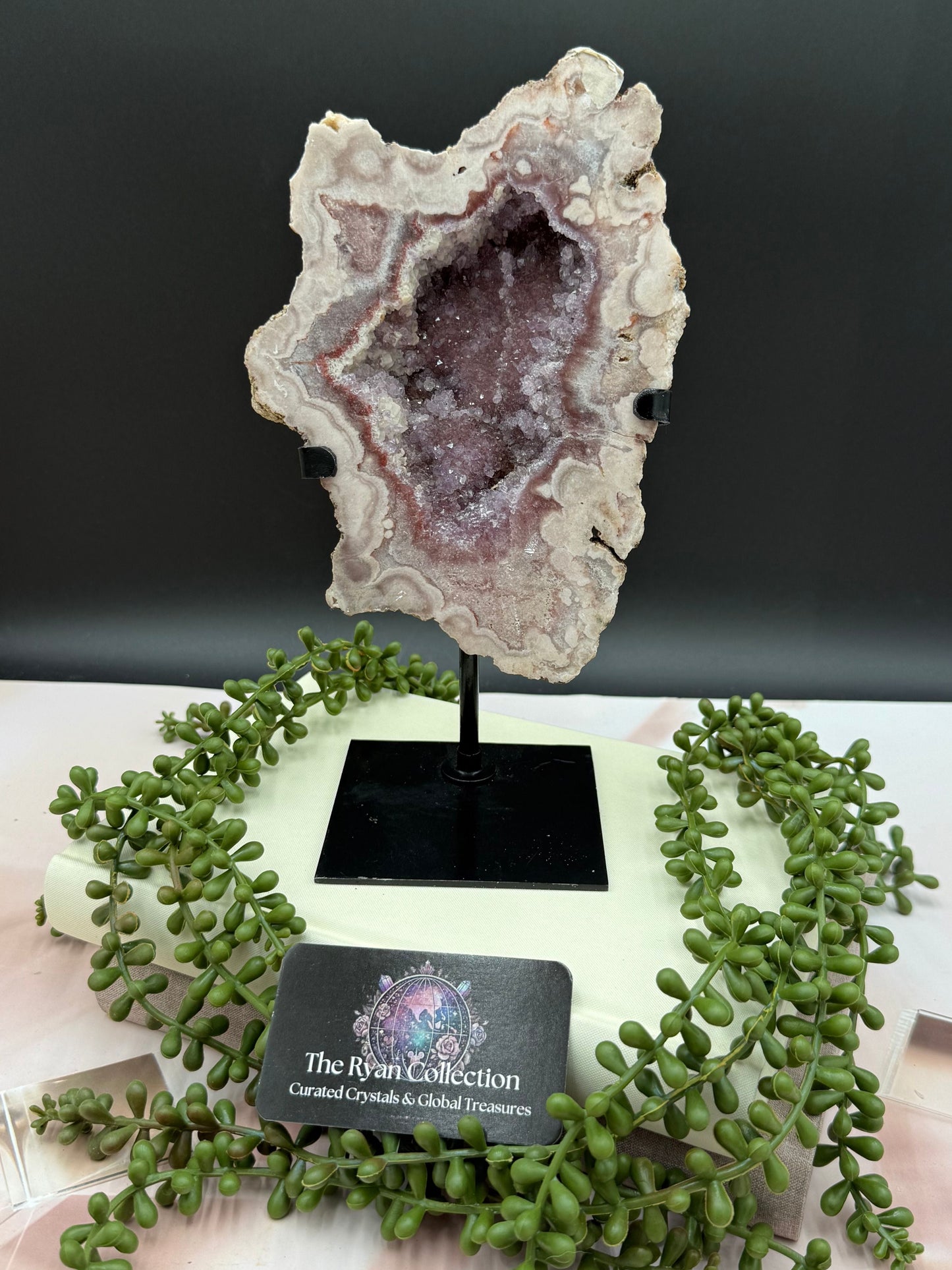 Pink Amethyst Freeform Geode on Stand – 7.5” | .97 Kg