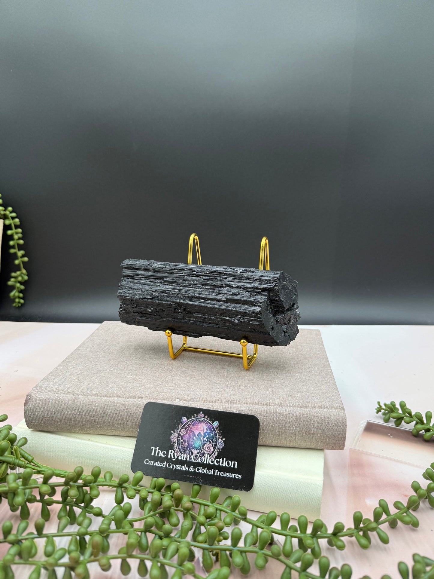 South African Black Tourmaline on Stand – 6.75” | 1.09