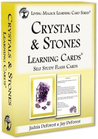 Crystals &amp; Stones Learning Cards - Living Magick Learning Card Series - Self Study Flash Cards
